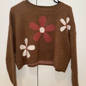 Altar'd State Floral Cropped Sweater